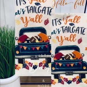 Farmhouse fall harvest tailgate truck towels